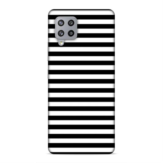 Black and White Line Hard Back Case For Samsung Galaxy M42 5G