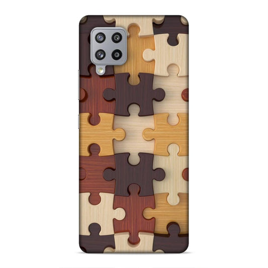 Multi Color Block Puzzle Hard Back Case For Samsung Galaxy M42 5G