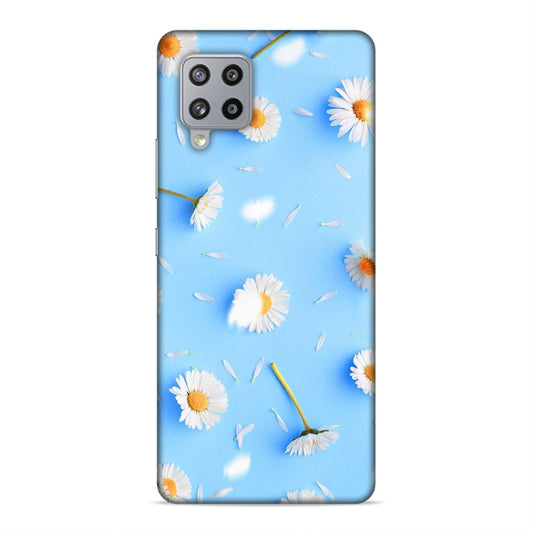 Floral In Sky Blue Hard Back Case For Samsung Galaxy M42 5G