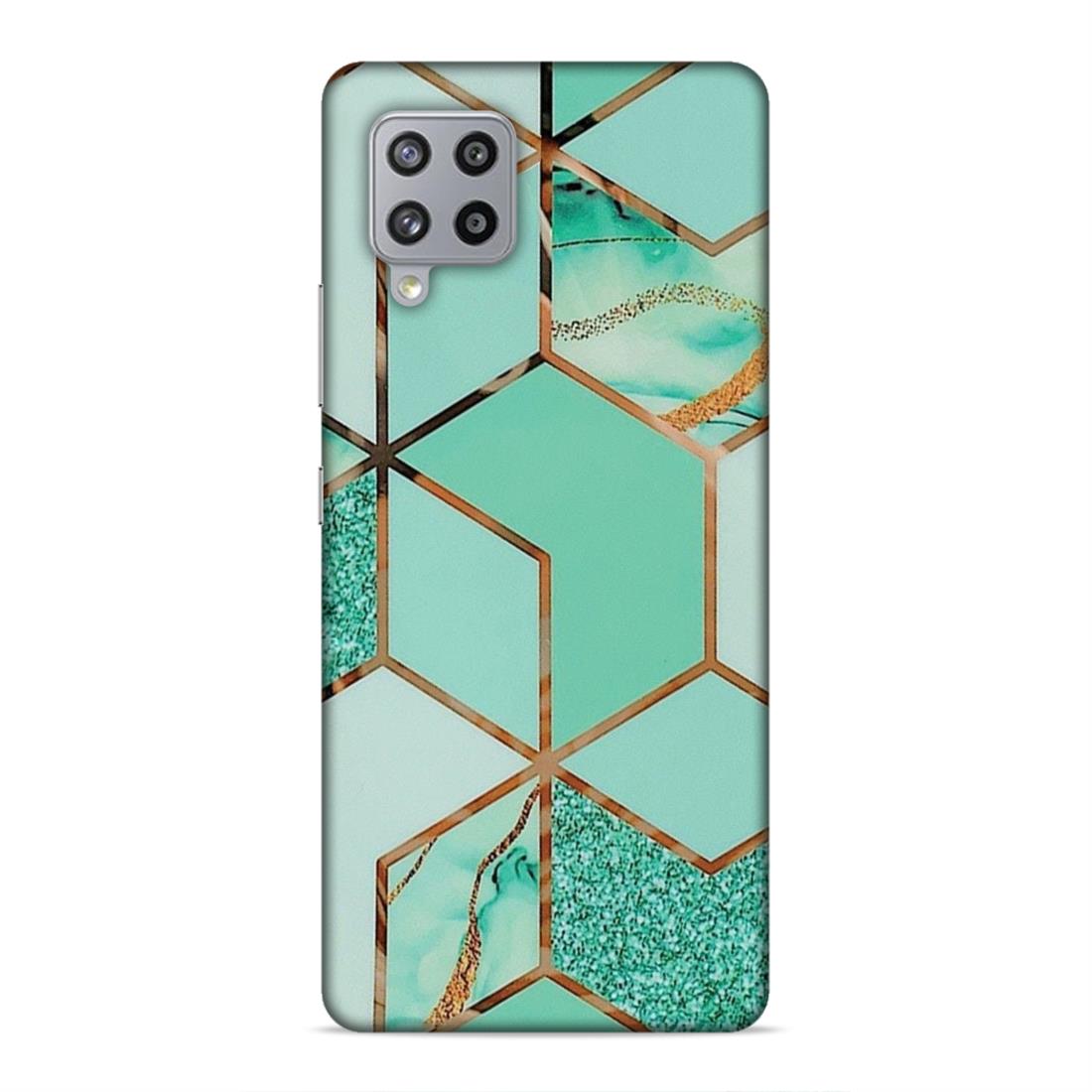 Hexagonal Marble Pattern Hard Back Case For Samsung Galaxy M42 5G