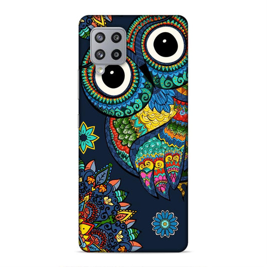 Owl and Mandala Flower Hard Back Case For Samsung Galaxy M42 5G
