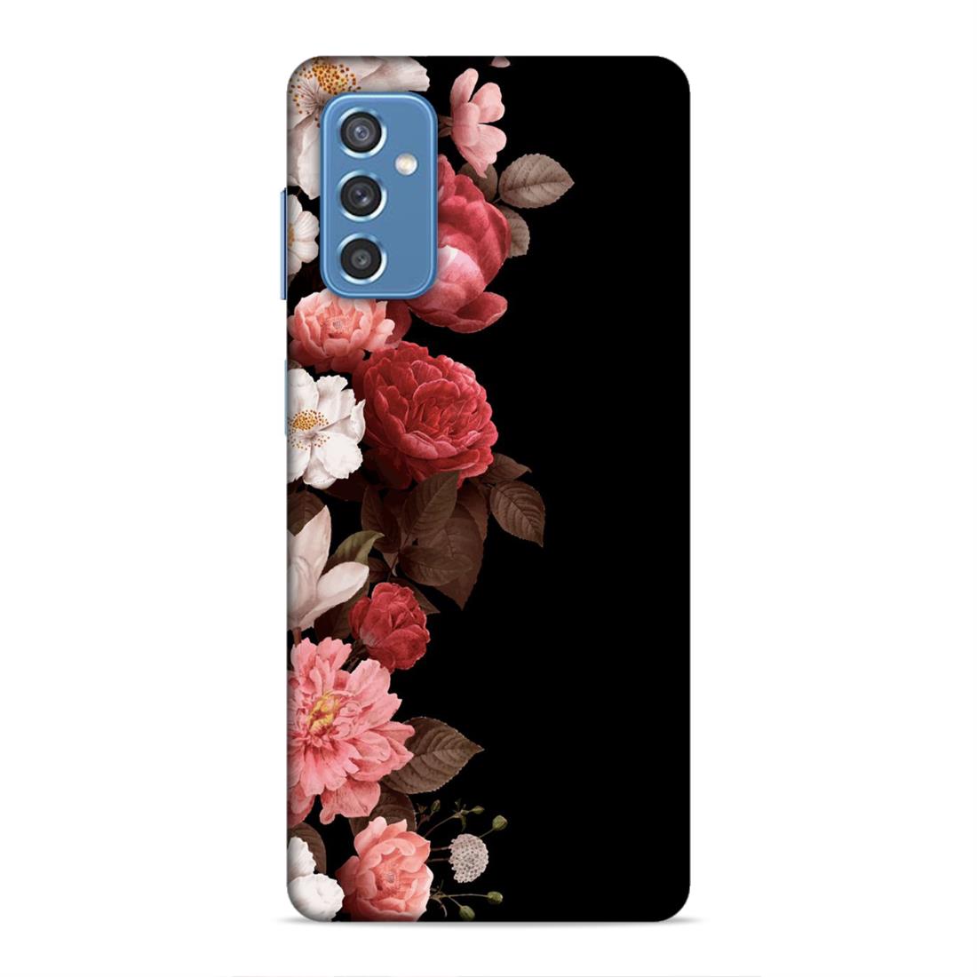 Floral in Black Hard Back Case For Samsung Galaxy M52 5G