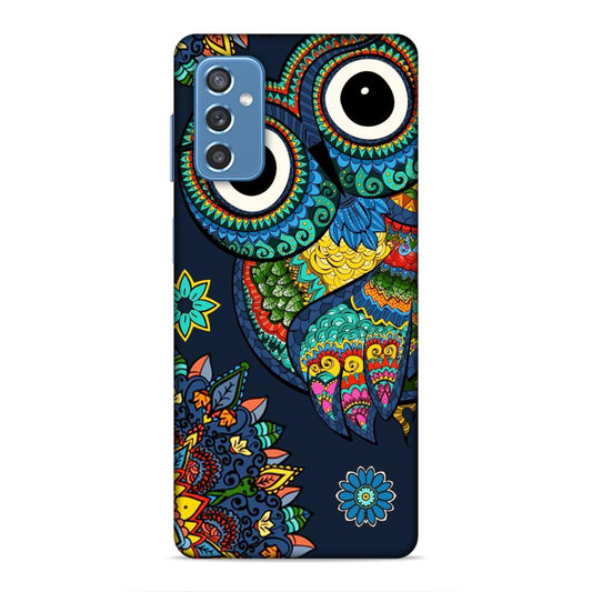 Owl and Mandala Flower Hard Back Case For Samsung Galaxy M52 5G