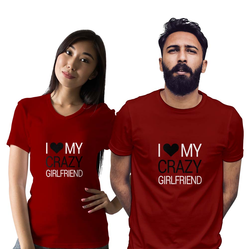Crazy Boyfriend and Girlfriend Couple T-shirt