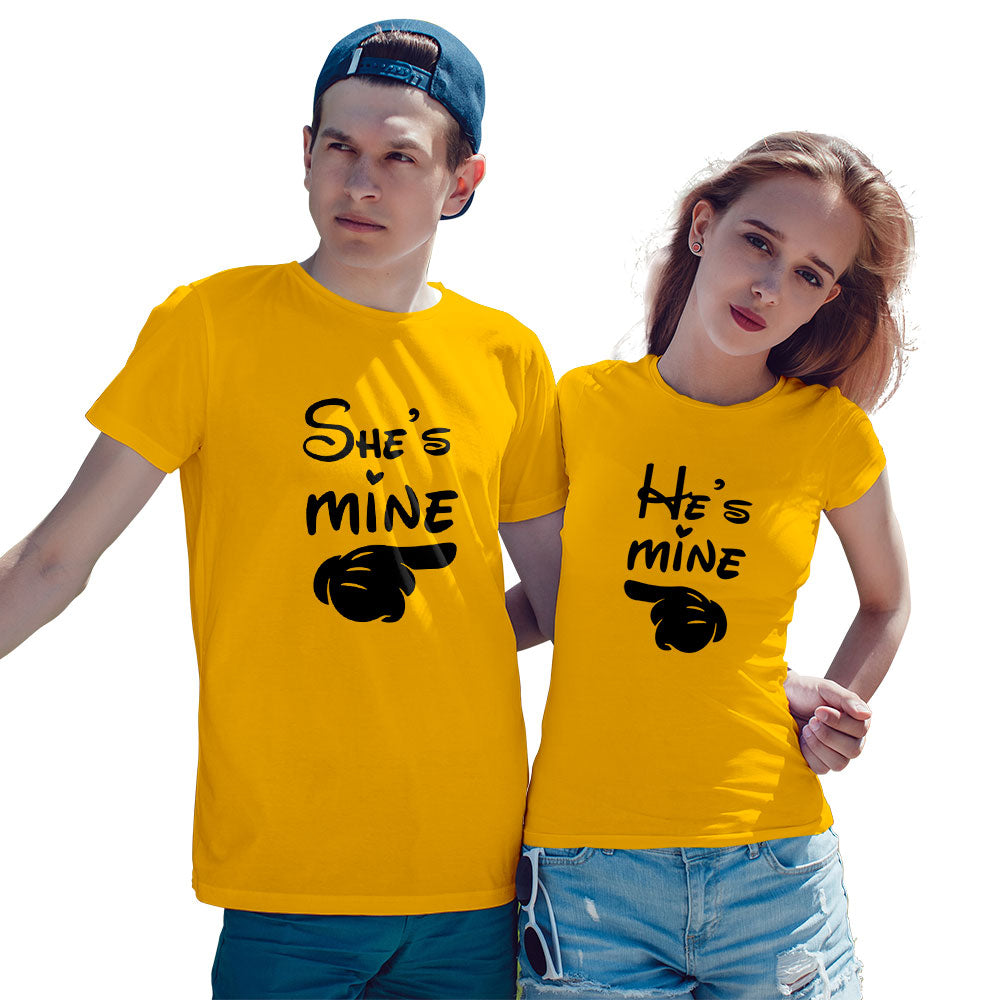 She is Mine and He is Mine Couple T-shirt