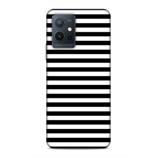Black and White Line Hard Back Case For Vivo T1 5G / Y75 5G