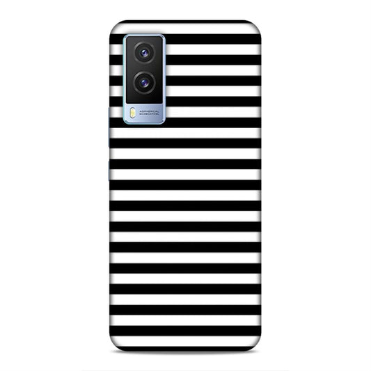 Black and White Line Hard Back Case For Vivo V21e 5G
