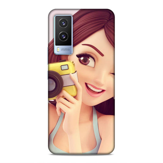 Selfi Click Girl Hard Back Case For Vivo V21e 5G