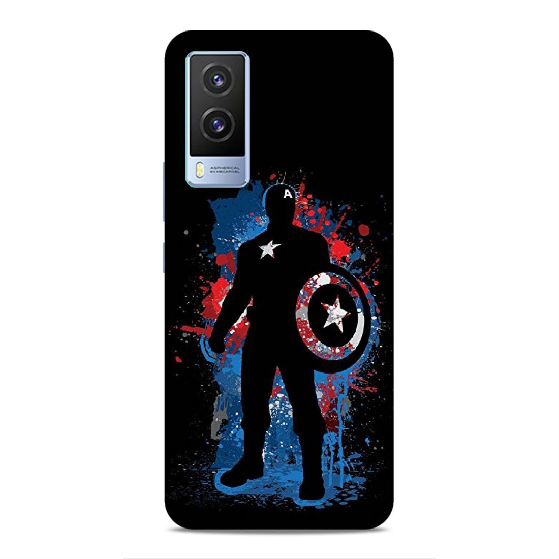 Black Captain America Hard Back Case For Vivo V21e 5G