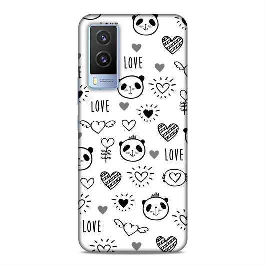 Heart Love and Panda Hard Back Case For Vivo V21e 5G