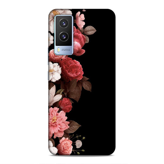 Floral in Black Hard Back Case For Vivo V21e 5G