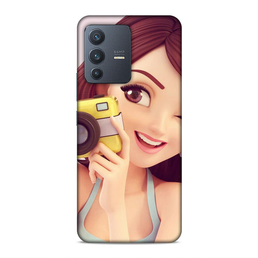 Selfi Click Girl Hard Back Case For Vivo V23 5G