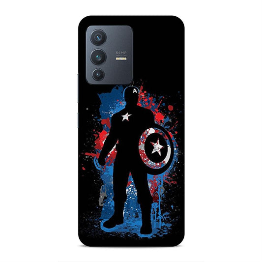 Black Captain America Hard Back Case For Vivo V23 5G