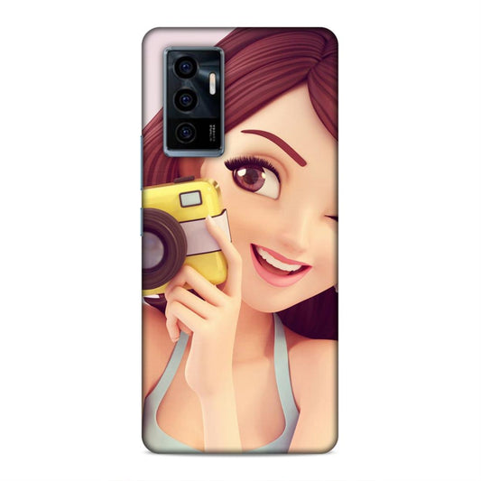 Selfi Click Girl Hard Back Case For Vivo V23e 5G