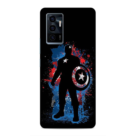 Black Captain America Hard Back Case For Vivo V23e 5G