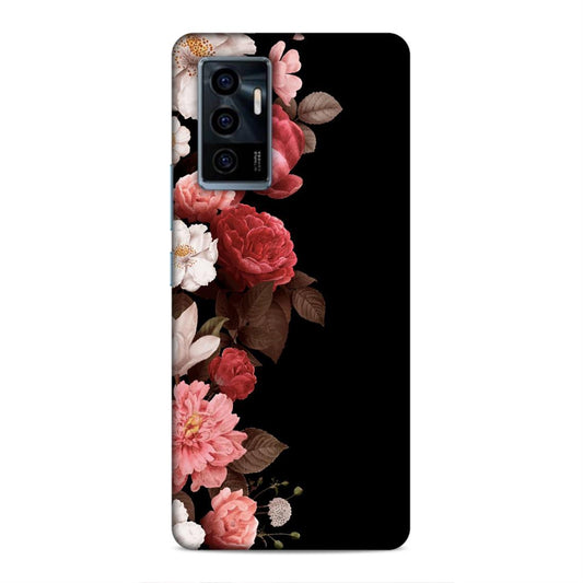 Floral in Black Hard Back Case For Vivo V23e 5G