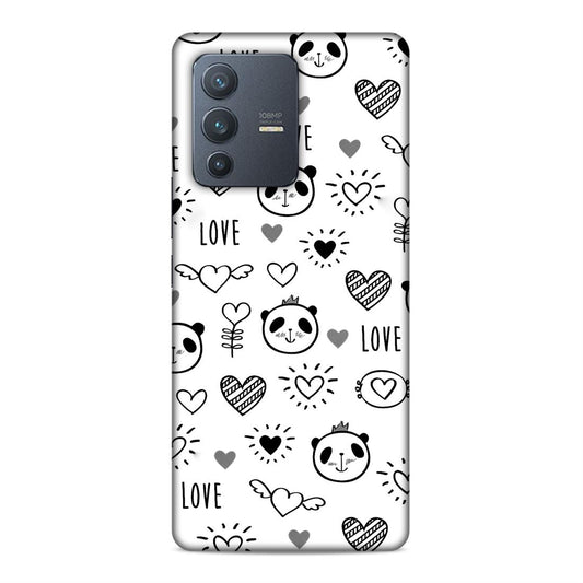 Heart Love and Panda Hard Back Case For Vivo V23 Pro 5G