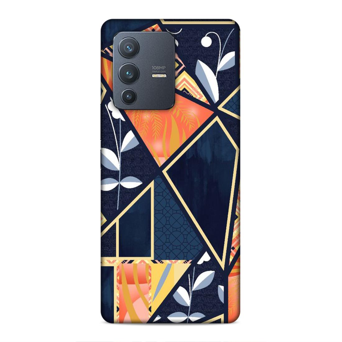 Floral Textile Pattern Hard Back Case For Vivo V23 Pro 5G