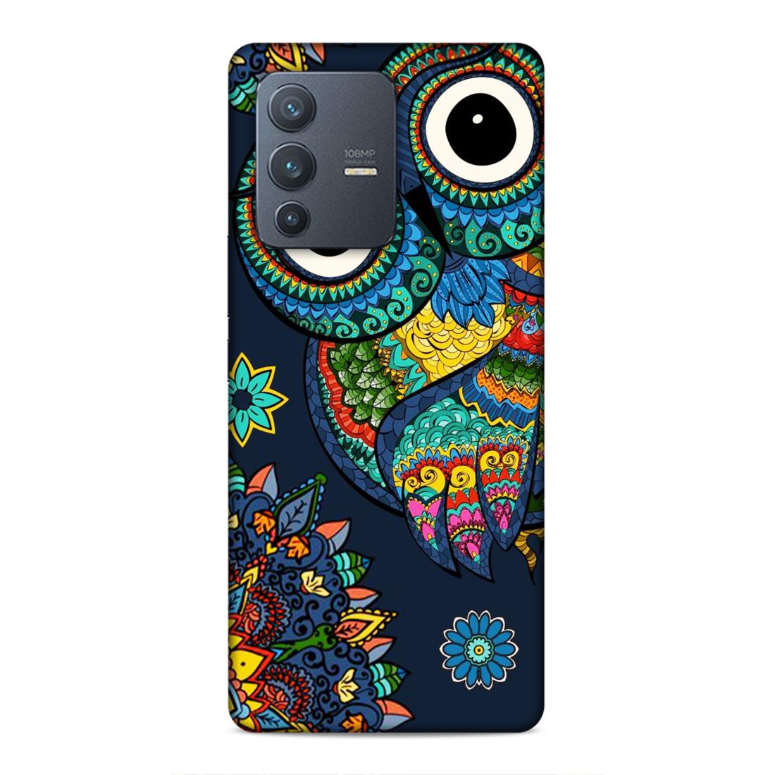Owl and Mandala Flower Hard Back Case For Vivo V23 Pro 5G