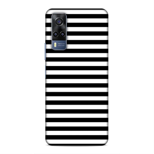 Black and White Line Hard Back Case For Vivo iQOO Z3 / Y53s 4G