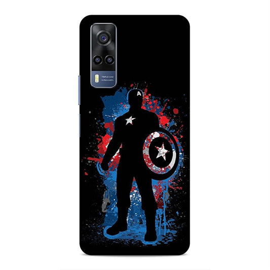 Black Captain America Hard Back Case For Vivo iQOO Z3 / Y53s 4G