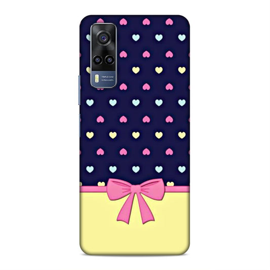 Heart Pattern with Bow Hard Back Case For Vivo iQOO Z3 / Y53s 4G