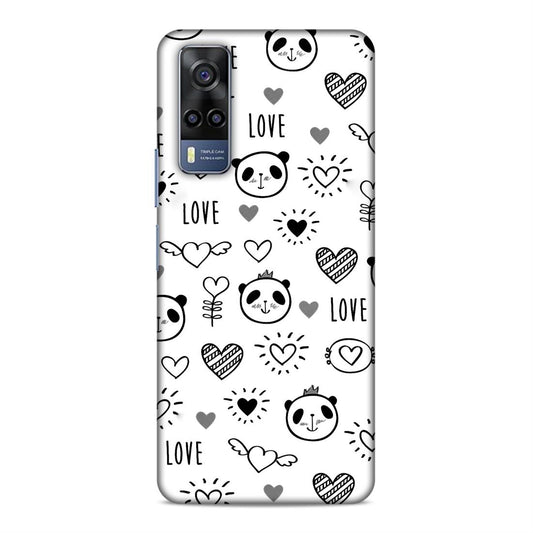 Heart Love and Panda Hard Back Case For Vivo iQOO Z3 / Y53s 4G
