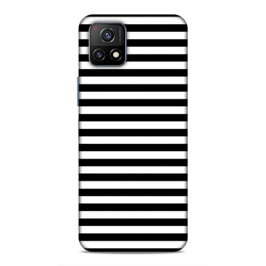 Black and White Line Hard Back Case For Vivo Y72 5G