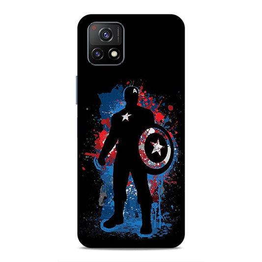Black Captain America Hard Back Case For Vivo Y72 5G