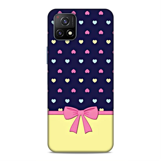 Heart Pattern with Bow Hard Back Case For Vivo Y72 5G