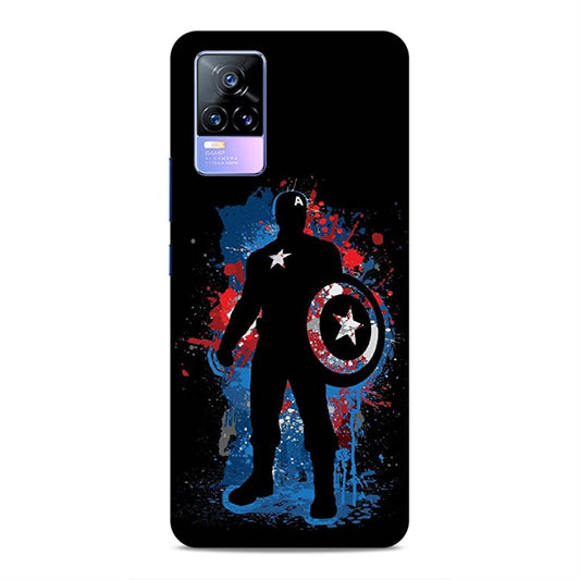 Black Captain America Hard Back Case For Vivo V21e 4G / Y73 2021