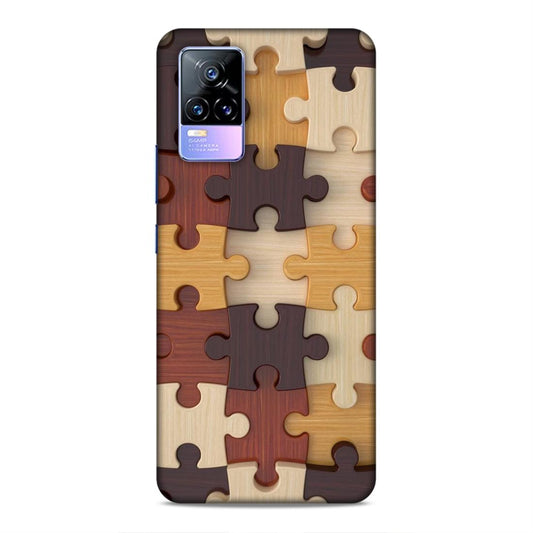 Multi Color Block Puzzle Hard Back Case For Vivo V21e 4G / Y73 2021
