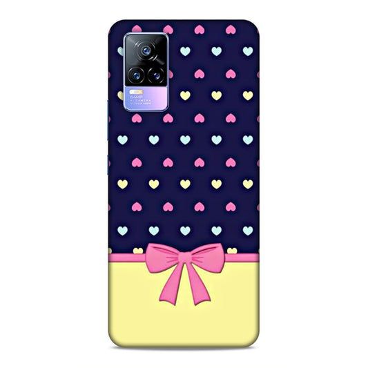 Heart Pattern with Bow Hard Back Case For Vivo V21e 4G / Y73 2021