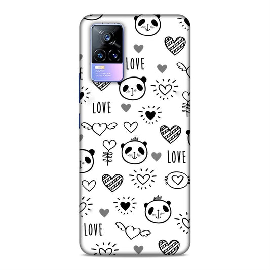 Heart Love and Panda Hard Back Case For Vivo V21e 4G / Y73 2021